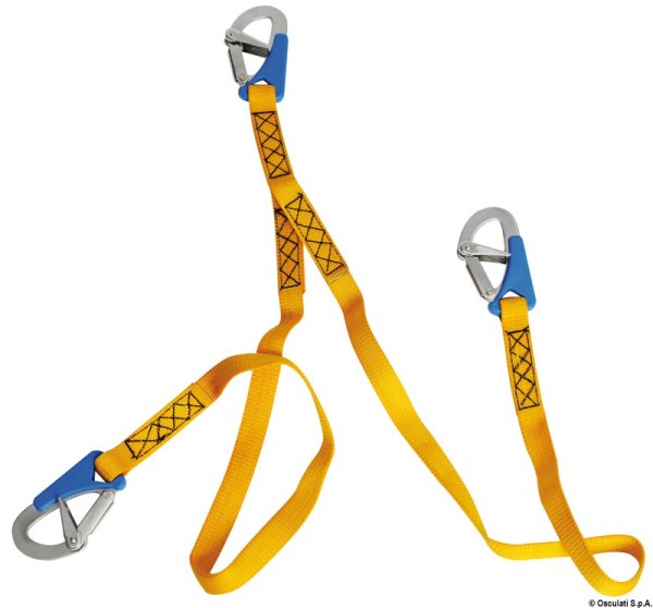Cordone ombelicale 2 m con 3 moschettoni  ad apertura rapida - 23.156.02